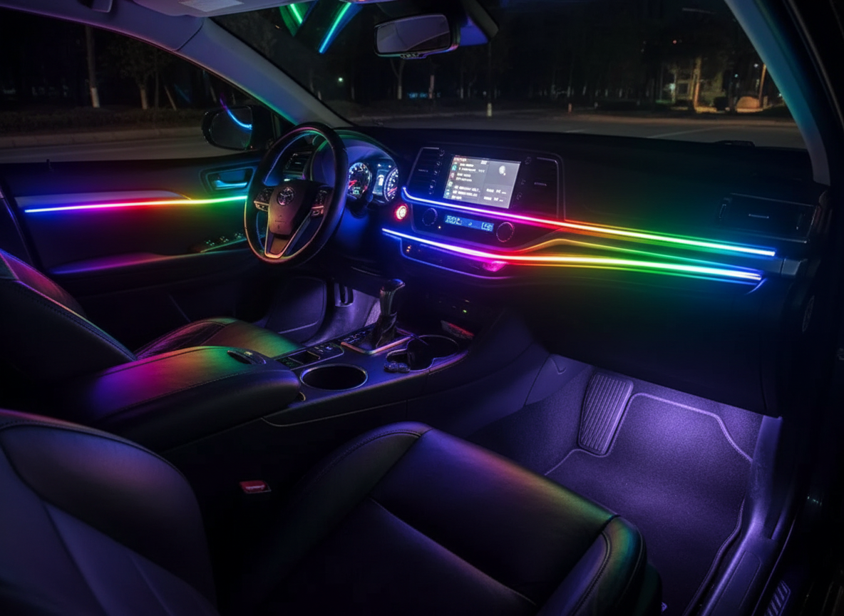 Kit 18 in 1 lumini ambientale auto dinamice RGB Symphony